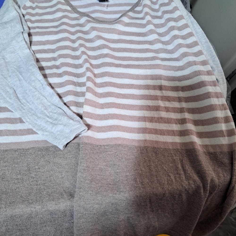 Old Navy Pink and Cream Striped Sweater